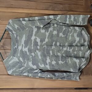 Green Camouflage Long Sleeve Top